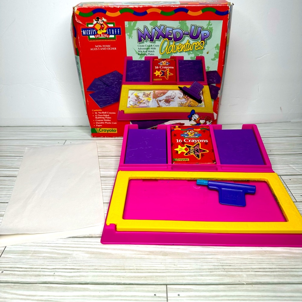 Vintage Mickey’s Stuff for Kids Mixed-up Adventures Crayon Rubbing Plates